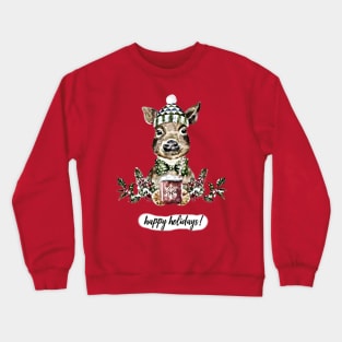 Happy Holidays (reindeer) Crewneck Sweatshirt